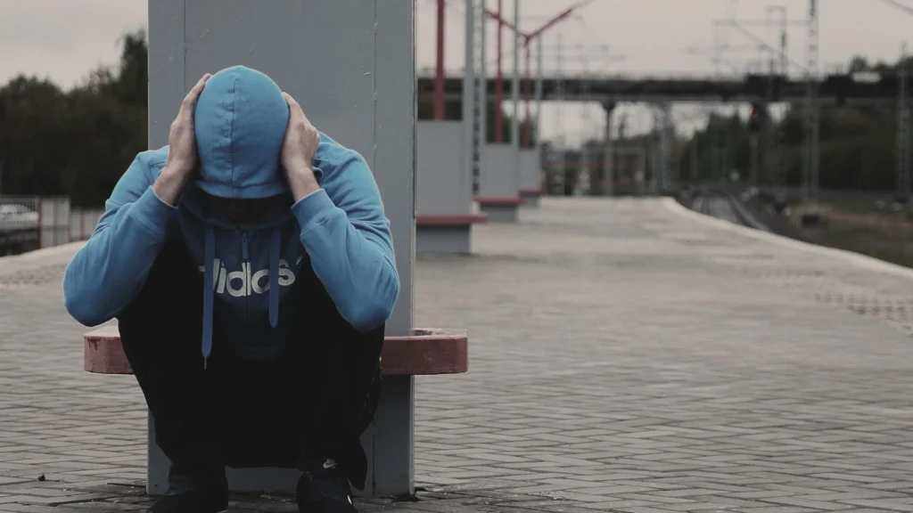 A boy being feared by OCD